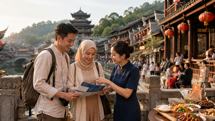 Family travelers enjoying a comfortable private China journey with a local guide